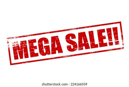 Rubber stamps with text mega sale inside, vector illustration