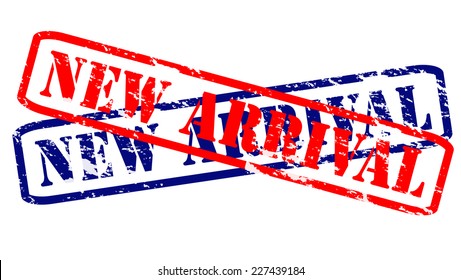 Rubber stamps with text new arrival inside, vector illustration