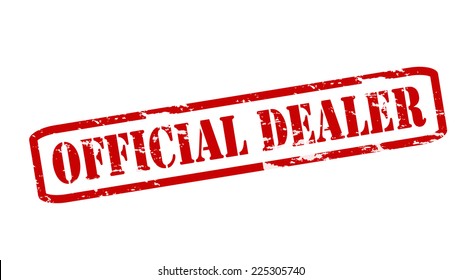Rubber stamps with text official dealer inside, vector illustration