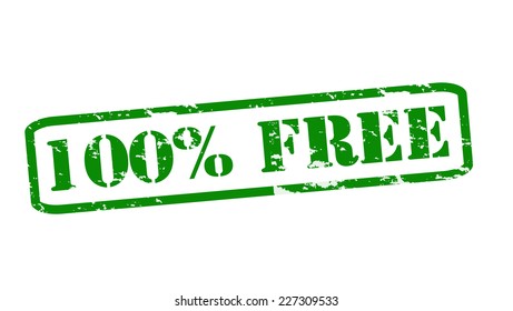 Rubber stamps with text one hundred percent free inside, vector illustration