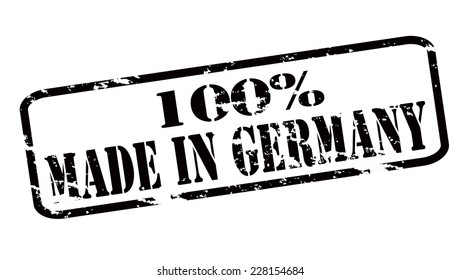 Rubber stamps with text one hundred percent made in Germany inside, vector illustration