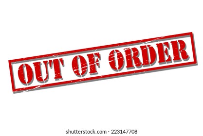Rubber stamps with text out of order inside, vector illustration