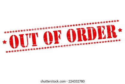 Rubber stamps with text out of order inside, vector illustration