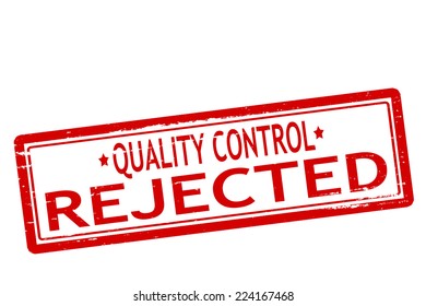 Rubber stamps with text quality control rejected inside, vector illustration