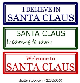 Rubber stamps with text Santa Claus inside, vector illustration