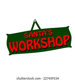 Rubber Stamps With Text Santa Workshop Inside, Vector Illustration