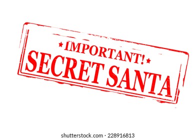 Rubber Stamps With Text Secret Santa Inside, Vector Illustration