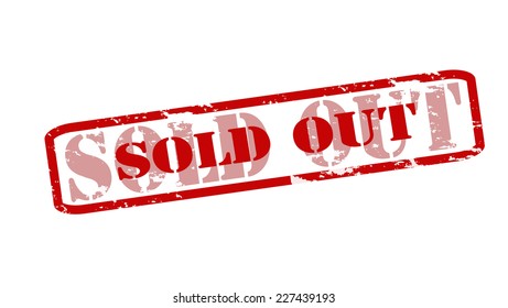Rubber stamps with text sold out inside, vector illustration