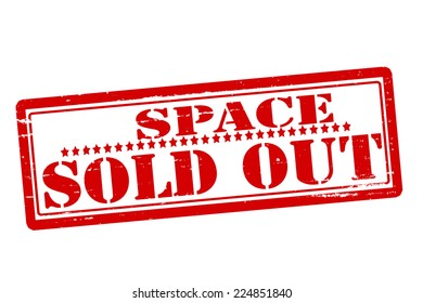 Rubber stamps with text space sold out inside, vector illustration