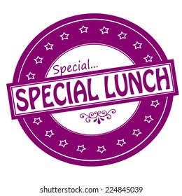 Rubber stamps with text special lunch inside, vector illustration