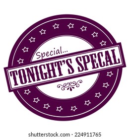 Rubber stamps with text tonight special inside, vector illustration