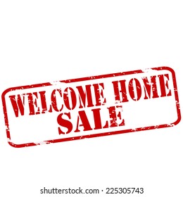 Rubber stamps with text welcome home inside, vector illustration