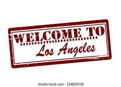Rubber stamps with text welcome to Los Angeles inside, vector illustration