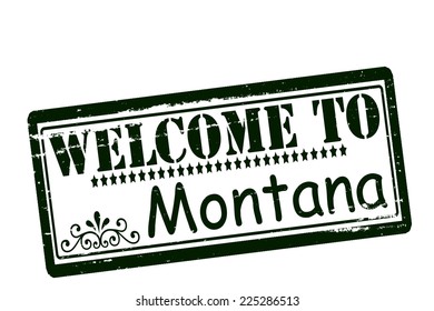 Rubber stamps with text welcome to Montana inside, vector illustration
