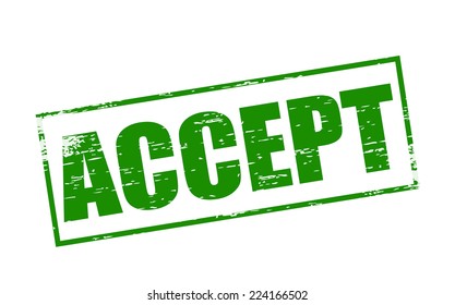 Rubber stamps with word accept inside, vector illustration