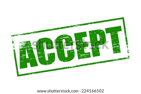 Rubber stamps with word accept inside, vector illustration