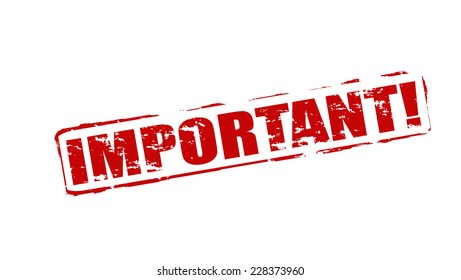 Rubber stamps with word important inside, vector illustration