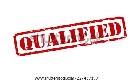 Rubber stamps with word qualified inside, vector illustration