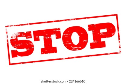 Rubber stamps with word stop inside, vector illustration