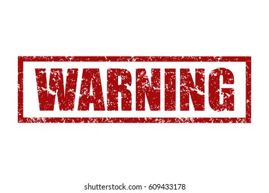 Rubber stamps with word warning inside. Vector illustration