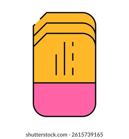 rubber stationery line icon vector. rubber stationery sign. isolated symbol illustration