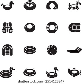 Rubber swimming tube things icon pack