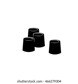 Rubber tips icon, Round Bottom Tips icon. vector illustration.