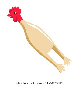 Rubber toy chicken for dogs. Dog with its food, toys, brush, bowls vector illustration. Cartoon animals collar, kennel, balls, shampoo animal