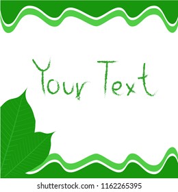 Rubber tree leaf. Typographic design - vector illustration. Background.