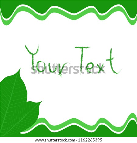 Rubber tree leaf. Typographic design - vector illustration. Background.