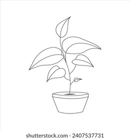 Esquema de árbol de goma dibujo de arte simple