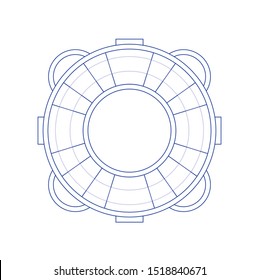 Rubber tube for safety in swimming pool plat icon. Concept of line icon