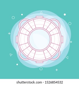 Rubber tube for safety in swimming pool plat icon. Concept of line icon