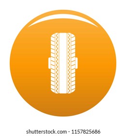 Rubber tyre icon. Simple illustration of rubber tyre vector icon for any design orange