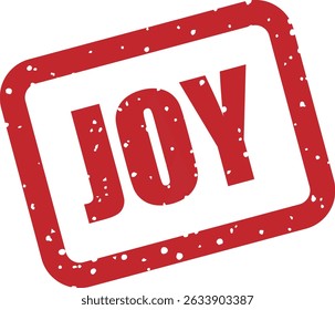 Rubber vector stamp with bold "JOY" lettering, ideal for uplifting, emotional, or celebratory designs