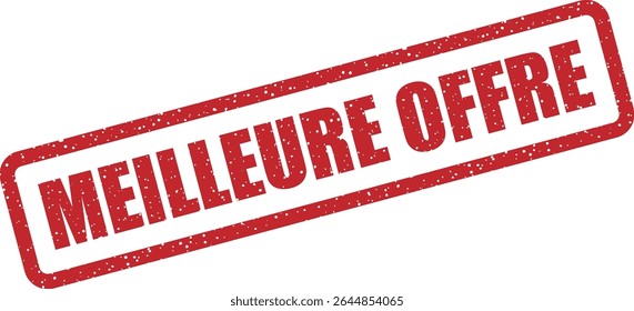 Carimbo de borracha com a frase francesa "MEILLEURE OFFRE" (melhor oferta). Excelente para promoção de ofertas, descontos ou campanhas de vendas
