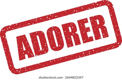 Carimbo de borracha com a palavra francesa "ADORER" (para adorar). Ideal para mensagens românticas, amigáveis ou emocionais
