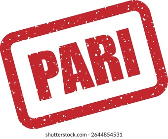 Rubber vector stamp with the French word “PARI” (bet). Can be used for risk, gaming, or metaphorical graphics