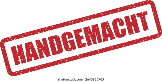 Rubber vector stamp with the German word “HANDGEMACHT” (Handmade). Perfect for crafts, artisanal products, and DIY labeling