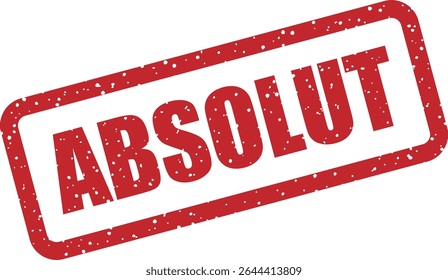 Rubber vector stamp with the German word “ABSOLUT” (absolute). Bold, clear design for emphasis or validation graphics