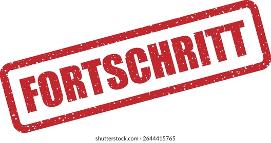 Carimbo de borracha com a palavra alemã "FORTSCHRITT" (progresso). Útil para controle de crescimento, desenvolvimento ou relatórios