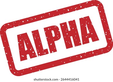 Rubber vector stamp with the German word “ALPHA”. Useful for leadership, dominance, or role-based visuals