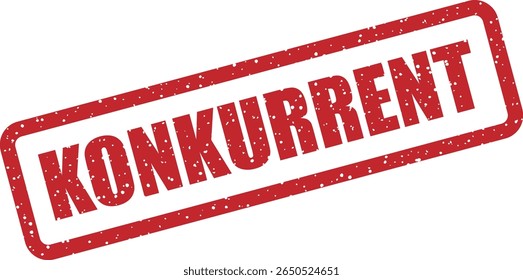 Sello de Vector de goma con la palabra alemana “KONKURRENT” (competidor). Perfecto para análisis de mercado, presentaciones de negocios o reseñas competitivas