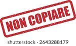 Rubber vector stamp with the Italian phrase “NON COPIARE” (Do Not Copy). Perfect for proprietary materials, exams, or protected content