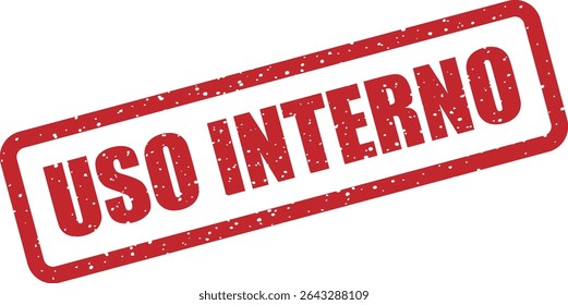 Rubber vector stamp with the Italian phrase “USO INTERNO” (Internal Use). Ideal for confidential memos, restricted access files, or internal distribution