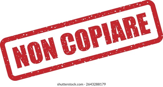 Carimbo com a menção italiana "NON COPIARE" (Não copiar). Perfeito para materiais, exames ou conteúdo protegido proprietários