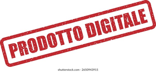 Carimbo com a menção italiana "PRODOTTO DIGITALE" (produto digital). Ideal para eBooks, aplicativos ou downloads