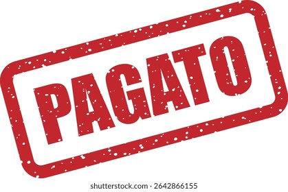 Carimbo de borracha com a palavra italiana "PAGATO" (pago). Ideal para recebimentos, faturas e documentos financeiros