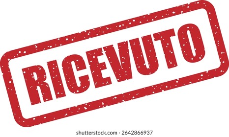 Carimbo com a palavra italiana "RICEVUTO" (Recebido). Adequado para confirmar o recebimento de documentos, pacotes ou pagamentos