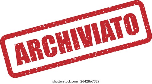 Carimbo de borracha com a palavra italiana "ARCHIVIATO" (Arquivado). Ideal para gerenciamento de registros, arquivamento de documentos ou armazenamento histórico